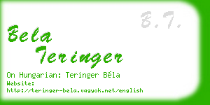 bela teringer business card